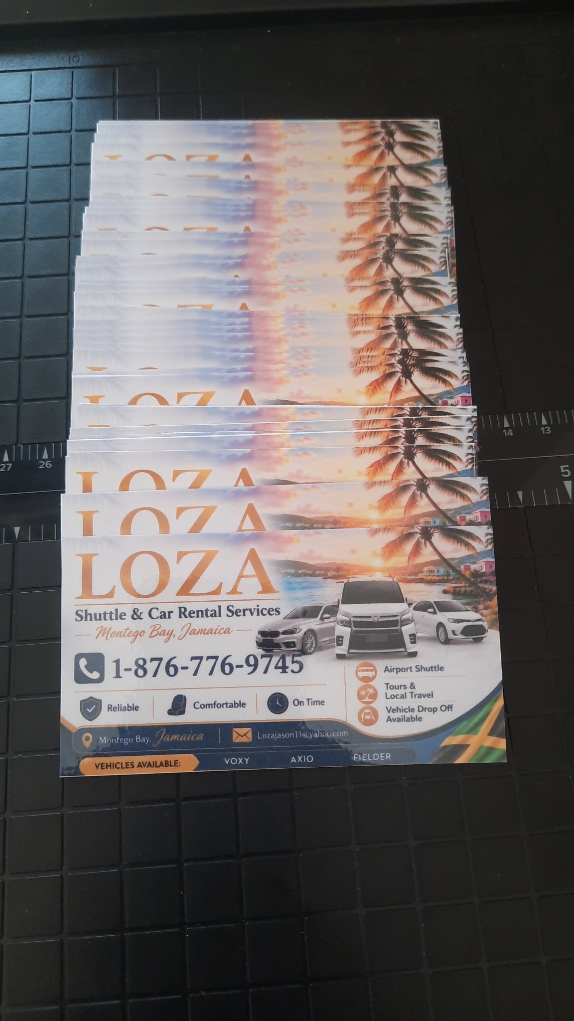 Loza business cards printed by The Hub