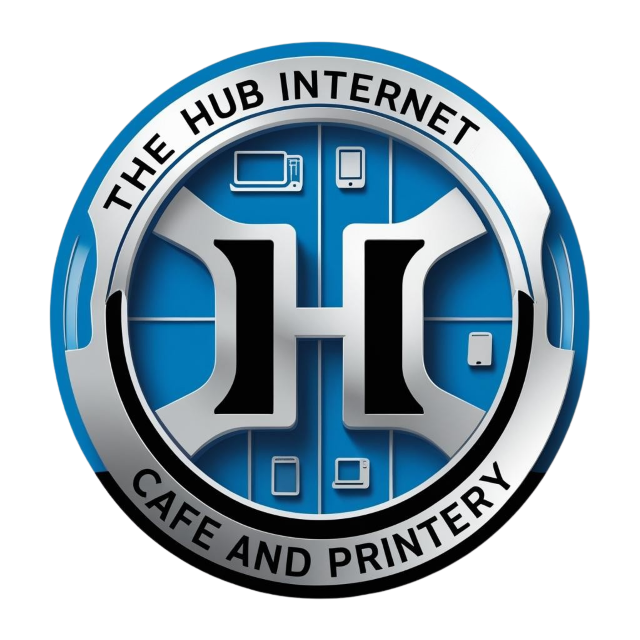 The Hub Internet Cafe and Printery logo